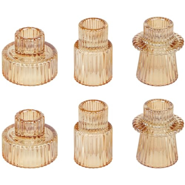 Elegant Vixdonos Taper Glass Candlestick Holders for Events