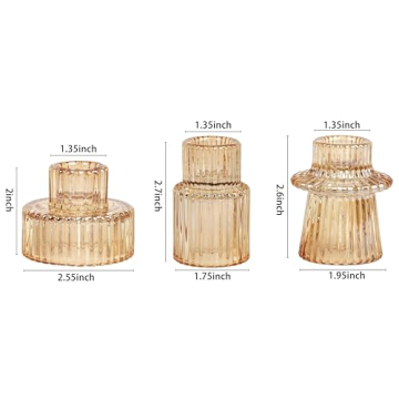 Elegant Vixdonos Taper Glass Candlestick Holders for Events