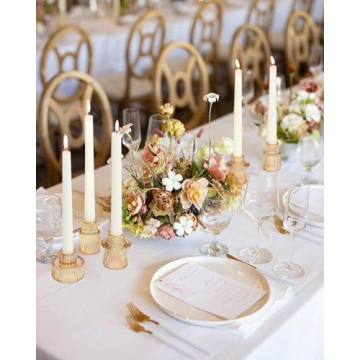 Elegant Vixdonos Taper Glass Candlestick Holders for Events