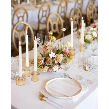 Elegant Vixdonos Taper Glass Candlestick Holders for Events