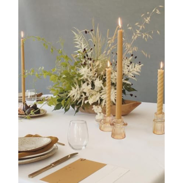Elegant Vixdonos Taper Glass Candlestick Holders for Events