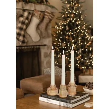 Elegant Vixdonos Taper Glass Candlestick Holders for Events