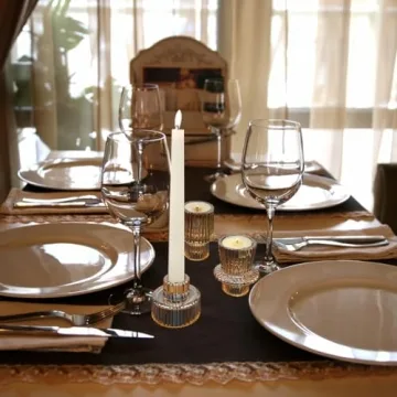 Elegant Vixdonos Taper Glass Candlestick Holders for Events