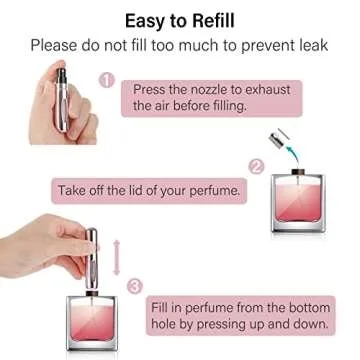 Saiveina Portable 5ml Mini Perfume Atomizer Bottles, Refillable Perfume Spray Bottle, Scent Pump Case, Empty Perfume Bottles for Travel and Outgoing(4 Pack)