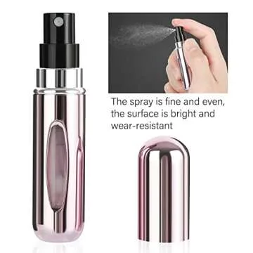 Saiveina Portable 5ml Mini Perfume Atomizer Bottles, Refillable Perfume Spray Bottle, Scent Pump Case, Empty Perfume Bottles for Travel and Outgoing(4 Pack)
