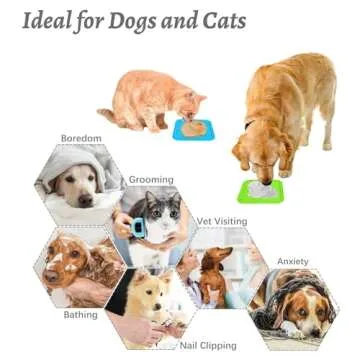 MateeyLife 2PCS Small Lick Mat for Dogs and Cats, Licking Mats for Dog Anxiety Relief, Cat Peanut Butter Lick Pad for Boredom Reducer, Dog Treat Mat Perfect for Bathing Grooming Blue&Green