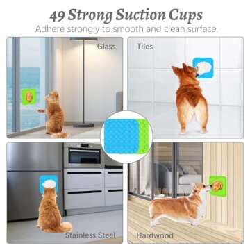 MateeyLife 2PCS Small Lick Mat for Dogs and Cats, Licking Mats for Dog Anxiety Relief, Cat Peanut Butter Lick Pad for Boredom Reducer, Dog Treat Mat Perfect for Bathing Grooming Blue&Green