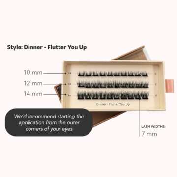 Nodspark Lazy Lashes - Dinner Flutter You Up | Pre-adhesive Instant Press-on Eyelash Clusters | No Glue Required | Lasts 3-7 Days | Easy To Apply | Stick And Go | Only Need Tweezers