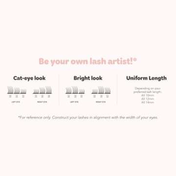 Nodspark Lazy Lashes - Dinner Flutter You Up | Pre-adhesive Instant Press-on Eyelash Clusters | No Glue Required | Lasts 3-7 Days | Easy To Apply | Stick And Go | Only Need Tweezers