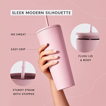 Stylish 24oz Maars Acrylic Tumbler with Lid and Straw