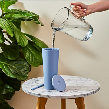 Stylish 24oz Maars Acrylic Tumbler with Lid and Straw