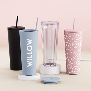 Stylish 24oz Maars Acrylic Tumbler with Lid and Straw
