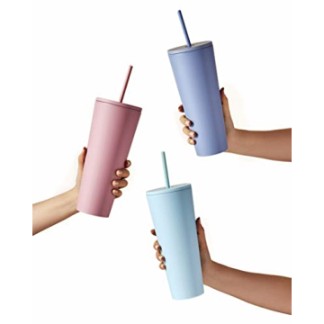 Stylish 24oz Maars Acrylic Tumbler with Lid and Straw