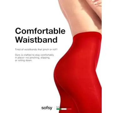 sofsy Premium Soft Opaque Red Stockings for Women