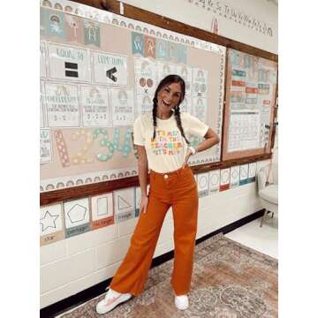 It's Me Hi I'm The Teacher Shirts Women Funny Teacher Life Tshirt Casual Teachers Appreciation Gift Tee Tops Apricot