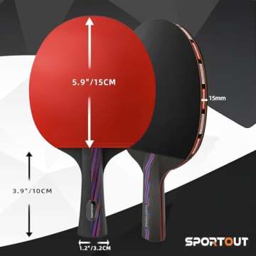 Sportout Ping Pong Paddle,Professional Table Tennis Paddles with Case, Table Tennis Racket for Advanced Training and Tournament