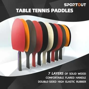 Sportout Ping Pong Paddle,Professional Table Tennis Paddles with Case, Table Tennis Racket for Advanced Training and Tournament