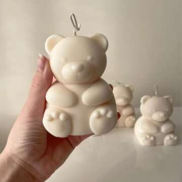 Teddy Bear Candle Valentine's Day decorations, Aesthetic, cute birthday gift for her, Aesthetic Stuf...