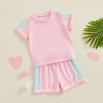 Toddler Baby Girl Patchwork Summer Clothes Set