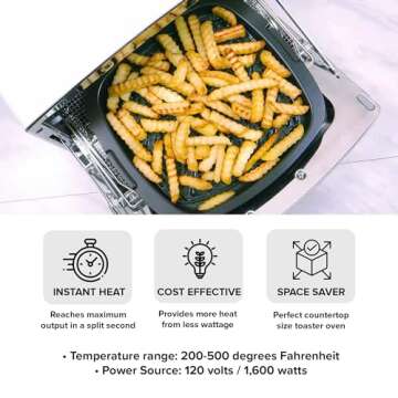 HeatMate Countertop Pop-Up Toaster Oven with Graphite Heating Technology, Eggshell White