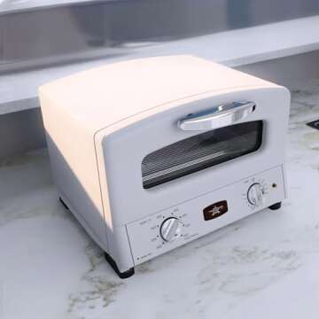 HeatMate Countertop Pop-Up Toaster Oven with Graphite Heating Technology, Eggshell White