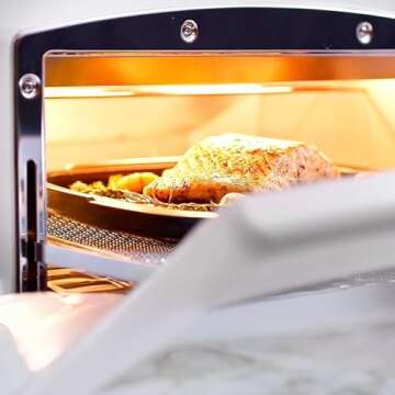 HeatMate Countertop Pop-Up Toaster Oven with Graphite Heating Technology, Eggshell White