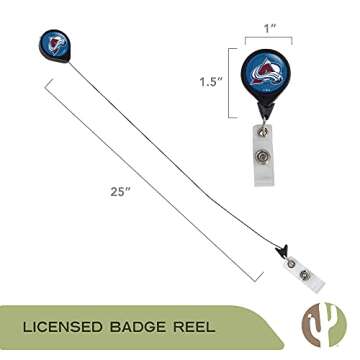 Desert Cactus Colorado Avalanche Retractable Badge Holder NHL Team ID Reel with Ticket Clip for Lanyard, Work, School & Office Access