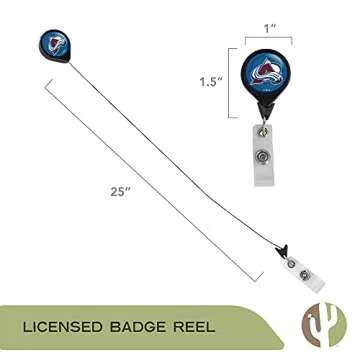 Desert Cactus Colorado Avalanche Retractable Badge Holder NHL Team ID Reel with Ticket Clip for Lanyard, Work, School & Office Access