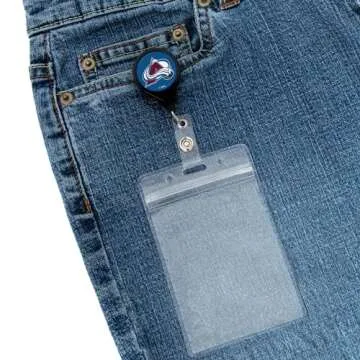 Desert Cactus Colorado Avalanche Retractable Badge Holder NHL Team ID Reel with Ticket Clip for Lanyard, Work, School & Office Access