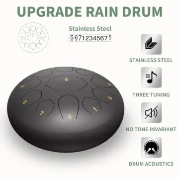 8 Inch Outdoor Rain Drum with 11 Notes for Gardens