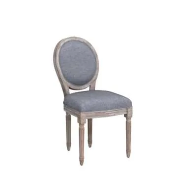 French Country Vintage Dining Chairs Set of 4 - Classic Grey