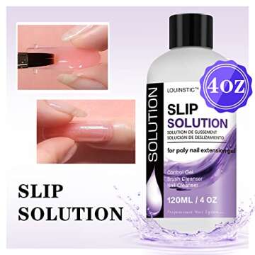 LOUINSTIC PolyGel Slip Solution 4 oz Anti-stick Polygel Nail Solutions Gel Nail Slip Liquid for Poly Nail Extension Gel
