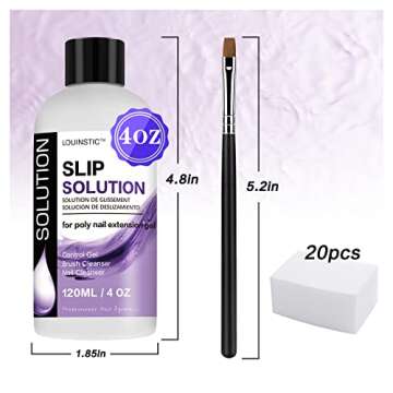 LOUINSTIC PolyGel Slip Solution 4 oz Anti-stick Polygel Nail Solutions Gel Nail Slip Liquid for Poly Nail Extension Gel