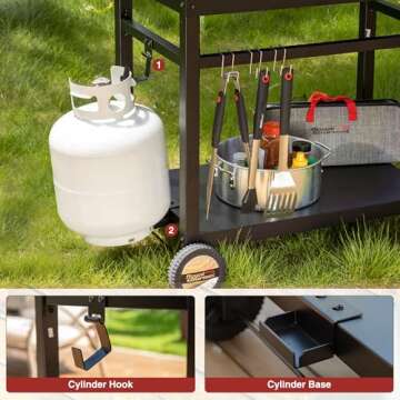 Versatile Royal Gourmet Dining Cart for BBQ & Kitchen Use