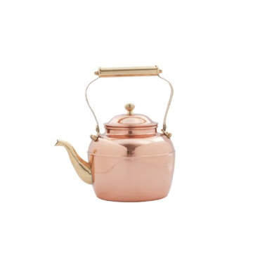 Old Dutch Solid Copper Teakettle with Brass Handle