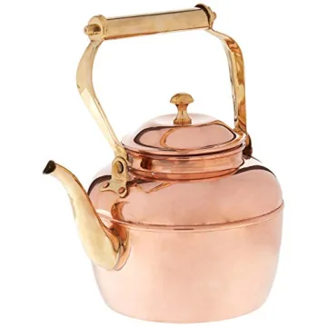 Old Dutch Solid Copper Teakettle with Brass Handle