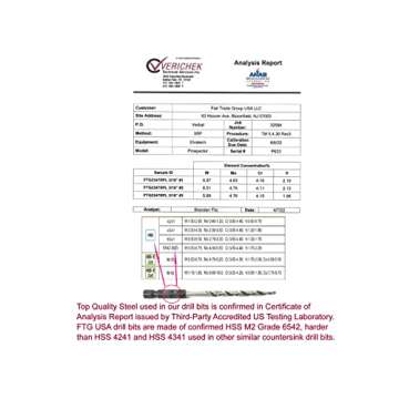 FTG USA Tapered Countersink Drill Bit Set 3 Pc #10 (3/16") Tapered Drill Bit Replacement, Countersink Bit Same Size for Wood Countersink Drill Bits