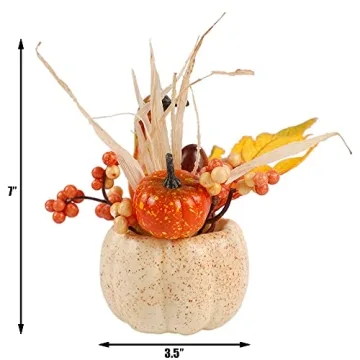 Thanksgiving Decorations Set of 6 Artificial Pumpkins for Fall
