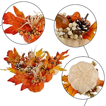 Thanksgiving Decorations Set of 6 Artificial Pumpkins for Fall