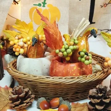 Thanksgiving Decorations Set of 6 Artificial Pumpkins for Fall