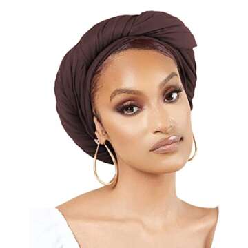 Nonbongoy Head Wraps for Black Women Stretch Turban African Headwraps Scarf Soft Hijab Hair Wraps Jersey Head Scarf for Locs Braids