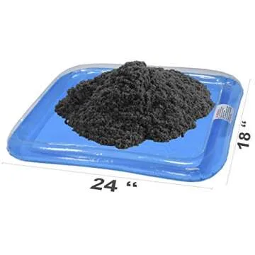 CoolSand Black 5 Pound Refill Pack - Including: 5 Pounds Moldable Indoor Play Sand, Storage Container and Inflatable Sandbox