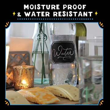 Waterproof Chalkboard Label Stickers by VersaChalk (Round 2 Inches, 72 Pcs, w/Chalkboard Pen) Self Adhesive Removable Chalk Labels Sheet for Pantry Labels, Bottle Labels, Mason Jar Labels, Containers