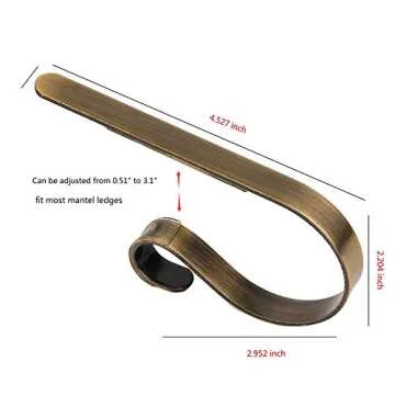 QinYing Christmas Hooks for Stockings - 4Pcs Adjustable