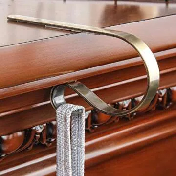 QinYing Christmas Hooks for Stockings - 4Pcs Adjustable