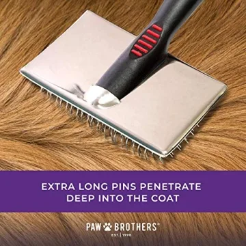 Paw Brothers Extra Long Slicker Brush for Dogs and Cats