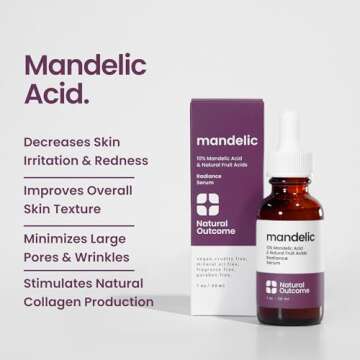 Natural Outcome Mandelic Acid 10% | Anti-Aging AHA Facial Serum with Hyaluronic Acid | Targets Fine ...