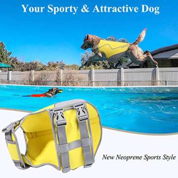 VIVAGLORY Life Jacket for Dogs of Sports Style, Water Vest Jacket for Dog, Heavy Duty Pet Safety Ves...