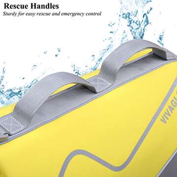 VIVAGLORY Life Jacket for Dogs of Sports Style, Water Vest Jacket for Dog, Heavy Duty Pet Safety Vest, Comfortable Neoprene Lifejackets with Hook & Loop Closure, Yellow, Large