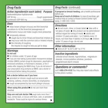 Amazon Basic Care Mucus Relief DM,12 Hour Guaifenesin & Dextromethorphan Hydrobromide Extended-Release Tablets, 600 mg/30 mg, 40 Count (Pack of 1) (Packaging may vary)